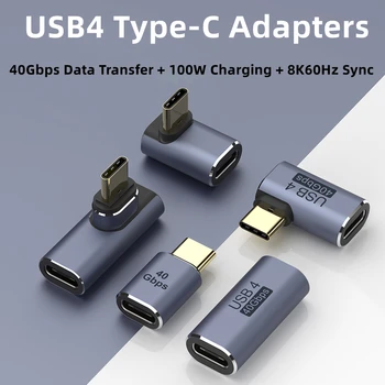USB4 Type-C OTG Адаптер 40 Гбит/с Для Передачи Данных 5A 100 Вт Конвертер Быстрой Зарядки для USB-C Планшета, Ноутбука, Аксессуаров Для Телефонов