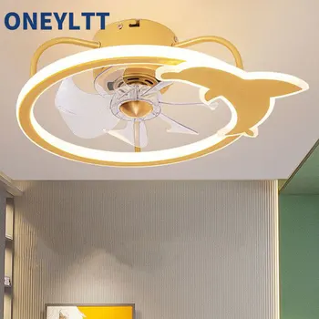 Светодиодный невидимый потолочный светильник для спальни 110 В Macaron, детская спальня, столовая, вентилятор, розетка, светильник