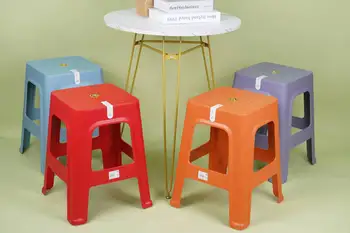 Модный пластиковый табурет HH396 может складывать домашние обеденные стулья, стол, высокий табурет, простой современный кухонный табурет, маленький табурет