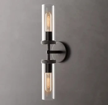 Новый длинный стеклянный настенный светильник со светодиодным освещением спальня столовая прикроватный шкаф мультистильное освещение из черного золота и хрома