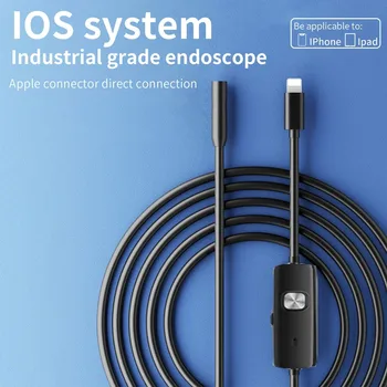 8 мм Мини-Эндоскопическая Камера USB Инспекционная Бороскопическая Камера Гибкая IP68 Водонепроницаемая 8 Светодиодов Регулируемый Жесткий Провод Эндоскопа для IOS