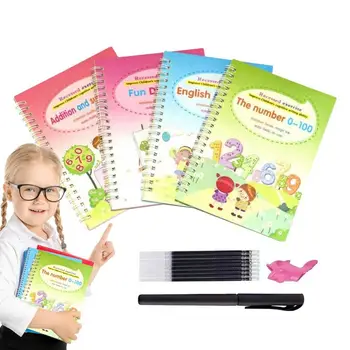 Рифленая тетрадь для рукописного ввода, практика рукописного ввода Для детей, тетрадь для раннего обучения, набор тетрадей для