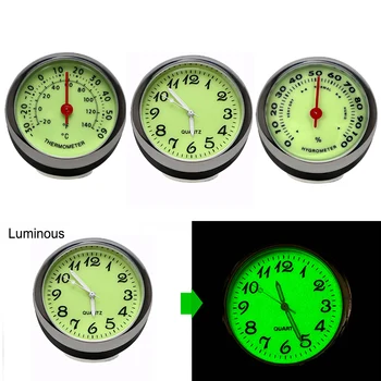 Автомобильные часы Термометр Гигрометр Кварцевые Часы Украшения для Авто Дома Светящееся украшение автомобиля Мини