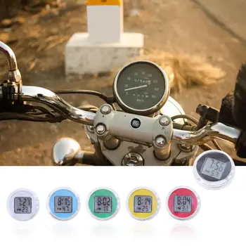 Мотоциклетные часы диаметром 1,1 дюйма, водонепроницаемые, наклеивающиеся на мотоцикл, цифровые часы