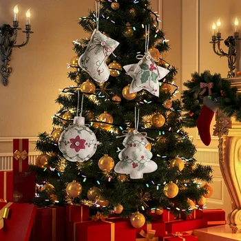 Adornos de navidad 2022 Внешняя торговля новая льняная рождественская елка, подвесная подвеска, украшение торгового центра, шерстяная кукла