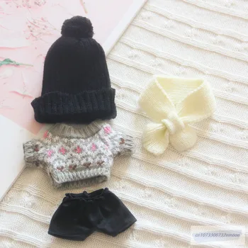 20 см Star idol EXO Кукла Детская Одежда шарф Брюки черная вязаная шапка комплект Свитер брюки обувь Кукольная одежда Аксессуары игрушки Подарок