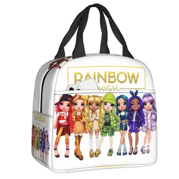 Изготовленная на заказ аниме-мультяшная телевизионная сумка для ланча Rainbow High Для женщин, термоизоляционный ланч-бокс для детей, школьный ланч-бокс