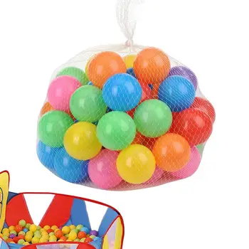 50 шт. Экологичный красочный шар, мягкие пластиковые игрушечные шарики Ocean Ball для детей, Набор многоразовых игровых мячей с сетчатой сумкой для игр