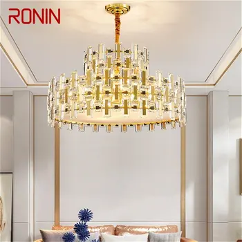 Подвесной светильник RONIN Postmodern, Креативная Золотая Люстра, светодиодная Роскошная Хрустальная лампа для украшения дома