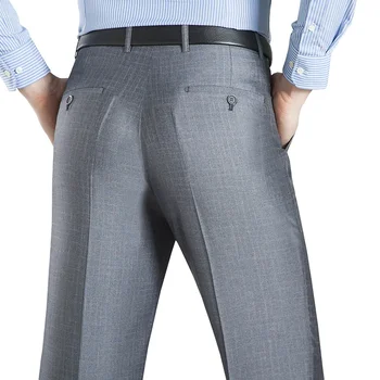 Летние деловые Тонкие брюки для мужчин, размер 29-56, Весна-осень, мужские официальные длинные брюки из цельного шелка, мешковатые офисные брюки