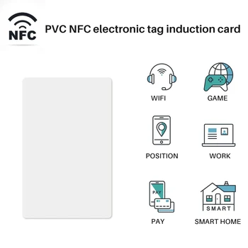 20шт NFC-карт, белая заготовка для NTAG215, ПВХ-бирки, наклейка с чипом Waterpoof 504Bytes