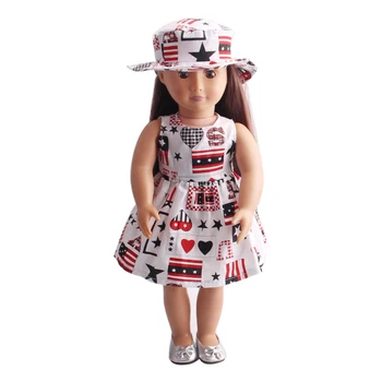 Кукольная одежда подходит для девочки ростом 45 см, аксессуары для кукол, модное платье с принтом