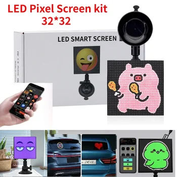RGB Smart LED Pixel Screen Программируемый светодиодный дисплей 32X32 с панелью управления приложением для рекламы бизнеса на заднем стекле автомобиля