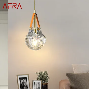 Подвесной светильник из скандинавской латуни AFRA LED Современный Простой креативный Стеклянный Подвесной светильник для дома, столовой, спальни