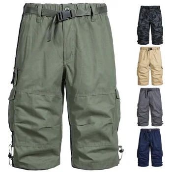 Новые мужские летние шорты, мужская уличная одежда, Дышащие хлопковые спортивные шорты с эластичной резинкой на талии, прямые шорты-карго для мужчин M-5XL MY941