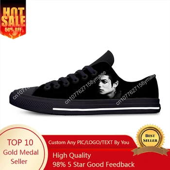 Король поп-музыки Майкл Джексон, рок-музыка, модная повседневная тканевая обувь с низким берцем, легкие дышащие мужские и женские кроссовки с 3D-принтом