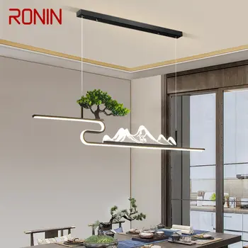 Подвесной потолочный светильник в китайском стиле RONIN, современный креативный пейзаж, Чайный домик Дзен, светодиодная люстра для столовой, декор кабинета