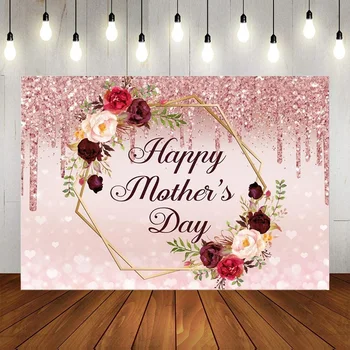 С Днем матери, любимые Цветы матери, фон для фотосъемки на стене, Розовые украшения на фоне стены, Баннер для вечеринки, плакат, Фото