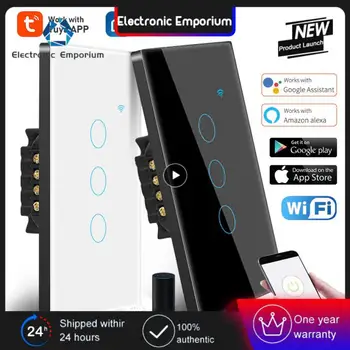 1 шт. WiFi US Smart Switch Нужен нейтральный провод 1/2/3/4 группы Выключатель света Tuya Smart Life Поддержка управления приложением Alexa