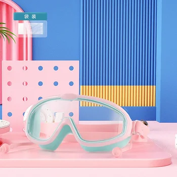 Коробка для очков для плавания для девочек, детские водонепроницаемые очки для мальчиков и комплект